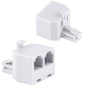 lot 6105 image: Uvital RJ11 Phone Jack Splitter 1 to 2, Duplex Wall Adapter, 2 Pack, White