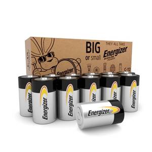 lot 6121 image: Energizer Alkaline Power C Batteries (12 Pack), Long-Lasting Alkaline C Cell Batteries