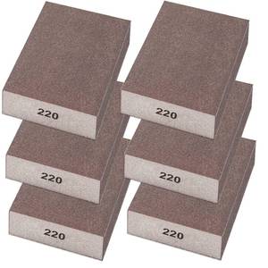 lot 6127 image: Sunxeke 6 Pack Sanding Sponge,220 Grit Drywall Sanding Blocks,Washable and Reusable Sandpaper Block for Wood Furniture,Wall,Pot,Sheetrock,Metal and Brush Sanding