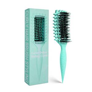lot 6138 image: Curly Hair Brush Candybrush Curl Defining Brush for Detangling Shaping and Defining Curls for Women, Men, Wet & Dry Hair (Green)