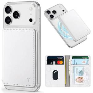 lot 6141 image: TUCCH Magnetic Wallet for Magsafe iPhone, 6 Card Holders, White