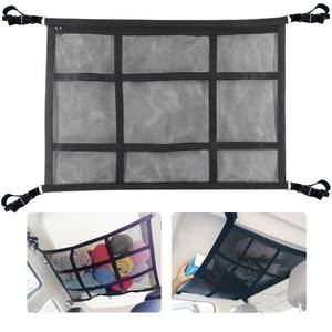lot 6142 image: HOZOMT Car Ceiling Cargo Net for SUV,35.4X25.6 Car Ceiling Storage,Load Capacity Automotive Cargo nets Interior Accessories for Van,Double-Layer Mesh Automotive Roof Camping Essentials