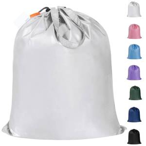 lot 6143 image: Polecasa Extra Heavy-Duty Laundry Bag with Handles, Silver, 21x24