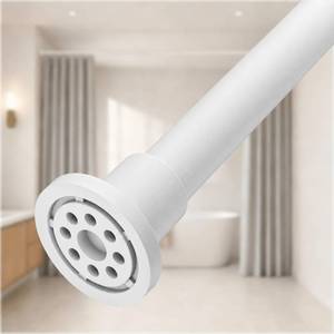 lot 6145 image: ALLZONE Heavy Duty Tension Shower Curtain Rod 28-42 Inches for Bathroom, Window, Non-Slip, Adjustable with Strong Spring Pole for Closet, Doorway, No Rust, No Drilling, White