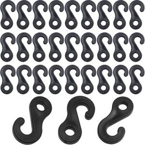 lot 6490 image: Bungee Cord Hook LUORNG 30PCS 4cm Plastic Camping Tent Hooks, Canopy Windproof Hook, Elastic Rope End Buckle, Canopy Hook