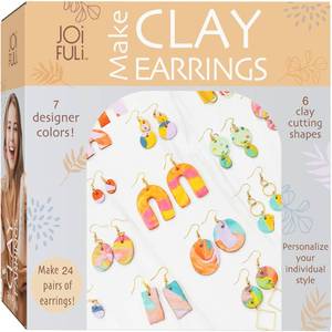 lot 6491 image: JOiFULi 132 Pc- Complete DIY Friendship Craft Set for Teens, Ages 12 Aesthetic Polymer Clay Earring Jewelry Craft Making Set