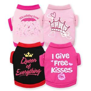 lot 6494 image: 4 Pieces Dog Clothes for Small Dogs Girl Spring Summer Puppy Shirts Cute Soft Pet T-Shirt Cat Outfit for Pets Teacup Chihuahua Yorkie Clothing,XX-Small