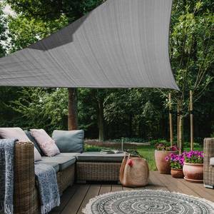 lot 7784 image: Lagemiex 16 x 16 x 16 Triangle Sun Shade Sail, 185 GSM HDPE, Dark Grey