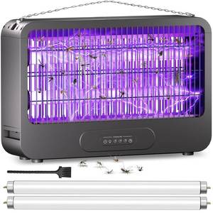 lot 7788 image: Electric Bug Zapper Indoor, Mosquito Zapper with 2 Extra Replacement Bulbs, Fly, Mosquito Killer with Double-Voltage Grid 4000V, for Patio Yard Home Kitchen