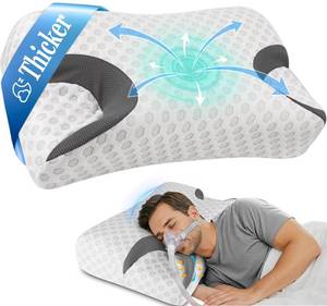 lot 7794 image: IKSTAR CPAP Pillow for Side Sleeper, Sleep Apnea Pillow for Sleeping, CPAP Nasal Pillows Suit for All CPAP Masks User, Cervical Memory Foam Neck Support Pillow Relief Neck Pain for Side Back Sleepers