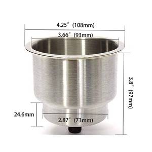 lot 8000 image: 4Pcs Stainless Steel Cup Drink Holder Insert with Drain for Marine Boat, RV, Camper