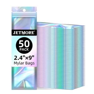 lot 8006 image: JETMORE Holographic Bags, 50 PCS Mylar Bags, 2.4x9in Resealable Treat Bags
