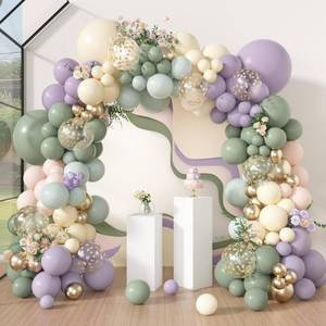 lot 8022 image: Amandir 173Pcs Dusty Green Purple Pink Balloon Arch Garland Kit