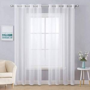 lot 8454 image: MIULEE 2 Panels Solid Color White Sheer Curtains Elegant Grommet Window Voile PanelsDrapesTreatment for Bedroom Living Room (54X84 Inch)