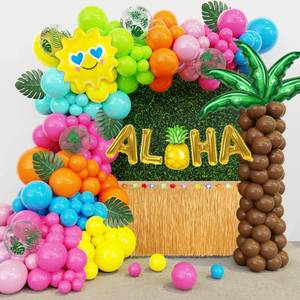 lot 8463 image: Amandir 160Pcs Hawaiian Tropical Beach Luau Balloon Garland Arch Kit