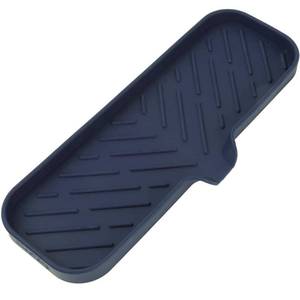 lot 8470 image: MicoYang Silicone Soap Dish with Drain Spout �� Self-Draining Double Sink Organizer Tray for Kitchen & Bathroom, Dispensers, Sponges & Soap Holder, Non-Slip & Dishwasher Safe, Navy Blue (Large, 12�4)