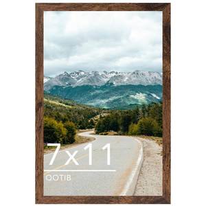 lot 8471 image: QOTIB 7x11 Picture Frame Deep Brown for Wall Hanging or Tabletop, Wood 7 x 11 Frame Photo Frame for Wall Horizontally or Vertically, Deep Brown, 1 Pack