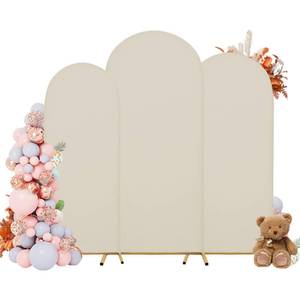 lot 8479 image: Arch Covers, Off-White Arch Backdrop Cover Set of 3, Cover Only