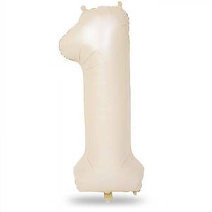 lot 8486 image: 40 Inch Beige Number 1 Balloon for Fun to be One 1st Birthday Decorations