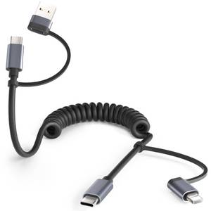 lot 8488 image: Basesailor for iPhone 17 Pro Max Car Charger Cord Coiled 4FT,4 in 1 USB C