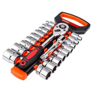 lot 11558 image: Egofine 20pcs 12 Inch Ratchet Socket Wrench Set, Drive Socket Set with 18 Sockets, 8-22mm,24mm,27mm,30mm sockets and 2 Way Quick Released Ratchet Handle and Extension Bar