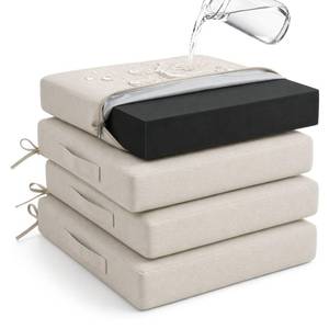 lot 11560 image: Outdoor Chair Cushions Set of 4, 19x19 Waterproof Patio Pads, Beige