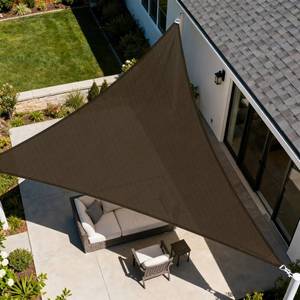 lot 12007 image: Windscreen4less 10 x 10 x 14.1 Sun Shade Sail Right Triangle Outdoor Canopy Cover UV Block for Backyard Porch Pergola Deck Garden Patio (Brown)