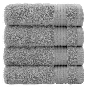 lot 12019 image: Cotton Paradise 100% Cotton Turkish Towel Set, Soft Absorbent Quick Dry, 4 Piece Washcloth Set, Light Grey
