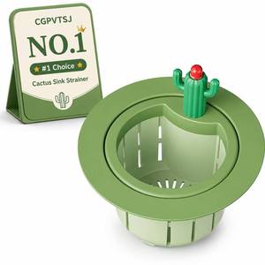 lot 12026 image: Sink Drain Strainer Basket Kitchen Filter Hanging Multifunctional Plastic Green Accessories Kit Corner Cute Stuff Cactus Catcher Food Style Triangle Faucet Smart Draining Over