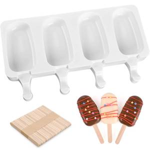lot 12027 image: Sakolla Popsicle Silicone Mold with 50 Pcs Wooden Sticks