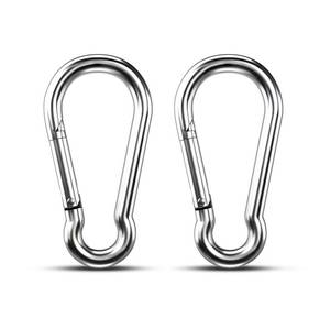 lot 12410 image: Large Carabiner Clip Hooks, 2pcs 5.5 inch Carabiners Heavy Duty, 304 Stainless Steel Spring Snap Hook Fits Camping Hanging Hiking Weight Lifting, Metal Clips for Rope or Chain