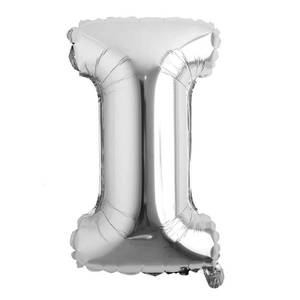 lot 12411 image: 16 inch Single Silver Alphabet Letter number Balloons Aluminum Hanging Foil Film Balloon Wedding Birthday party decoration banner Air Mylar Balloons (16 inch Silver I)
