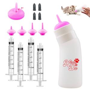 lot 12426 image: Xuanda Pet Feeding Nipple with Syringe, Soft Silicone Nursing Pet Feeding Bottle, Ventilation Valve Resistant Tearing for Puppies, Kittens, Rabbit, Small Wildlife (M Nipple,Pink) (Used)