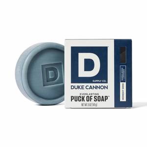 lot 12427 image: Duke Cannon Supply Co. Bar Soap Puck - Mens Rounded Bar Soap with Masculine Scents - Disc-Shaped Mens Soap - Hydrating & Deep Cleaning - All Skin Types - Midnight Swim, 5 oz