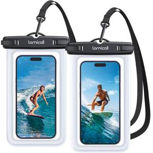 lot 12441 image: Lamicall Waterproof Phone Pouch, 2 Pack IPX8 Water Proof Cell Phone Case