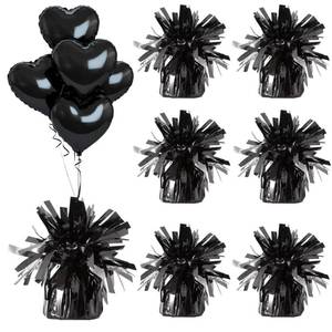 lot 12443 image: Moretreat Aluminum Foil Balloon Weights for Parties (6 pcs) - 0.31lb (140g) Each - Premium Balloon Anchors for Birthday, Wedding, Dinner, Indoor & Outdoor Decorations(Black 6pcs)