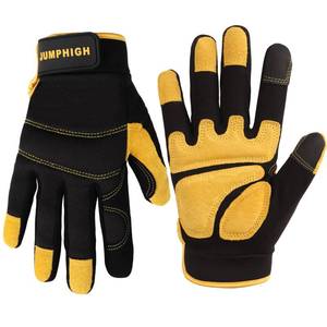 lot 12447 image: JUMPHIGH Mens Work Gloves, Synthetic Leather Mechanic Gloves, Utility, Touchscreen, Multipurpose, Construction, Warehouse, Truck Driving (L)