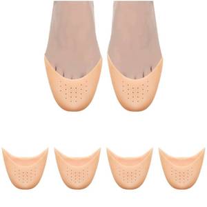 lot 12449 image: Silicone Toe Pouches 4 PCS-Silicone Gel Pads Toe Protectors Shoe Cap Protector Ballet Foot Protection with Breathable Hole for Ball of Foot Metatarsal Ballet Pointe Cap (2 Pairs Beige)