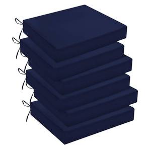 lot 19708 image: downluxe Outdoor Chair Cushions Set of 6 for Patio Furniture, Water-Resistant Square Corner Patio Chair Cushions with Ties, High Density Foam Outdoor Seat Cushion, 18.5 X 16 X 3, Navy