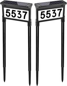 lot 19713 image: Lacasa Solar Address Signs, Dual-Sided Illumination Solar House Numbers