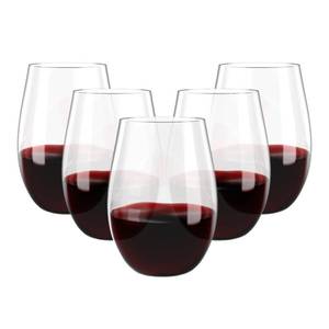 lot 19721 image: FOCUSLINE 20 Pack 16 Oz Plastic Wine Glasses, Stemless Plastic Wine Cups