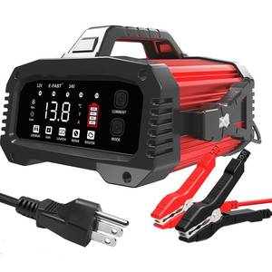 lot 19725 image: E-FAST 25A Smart Car Battery Charger, 12V24V Automatic Automotive Battery Maintainer & Desulfator with 200s Booster Mode - Adjustable Amp Trickle Charger for Lead-Acid, AGM, Gel, LiFePO4