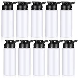 lot 19729 image: CHENGU 10 Pieces Water Bottle Bulk 20 oz Aluminum Reusable Bottles Lightweight Snap Lid Water Cups Easy Carry Leak Proof Travel Tumbler for Gym Sports Camping Hiking Fishing (White)