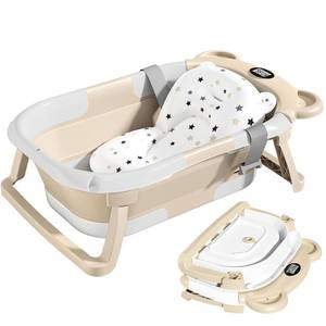 lot 19732 image: TPN Collapsible Baby Bathtub, Baby Bath Tub with Soft Cushion & Real-Time Thermometer, Baby Bathtub Infant to Toddler Tub (0-36 Months), Portable Newborn Travel Bath Tub