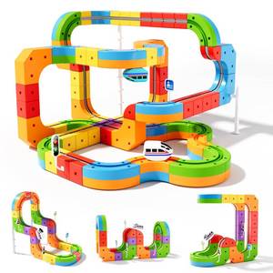 lot 19746 image: 88 pcs KlickRail Electric Train Set Race Track for 3 4 5 6 7 8 Years Old