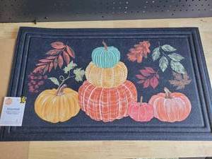 lot 19754 image: Fall Decor Doormats IndoorOutdoor Rubber Backing 2 pack 18  in x 30 in