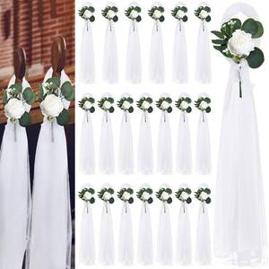lot 19767 image: DIYDOFUN 20 Sets Wedding Aisle Decorations, 39.4 Inches, White Flowers