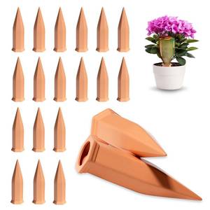 lot 19772 image: FANOBL 16 Pack Terracotta Plant Watering Spikes, Self-Watering Stakes for Wine Bottles, Porous Clay, Reusable (Red A)