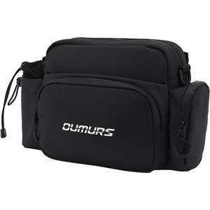 lot 19779 image: Oumurs Universal 1680D Motorcycle Handlebar Bag Water-resistant Sissy Bar Bag Reflective Black Front Fork Storage Accessory Bag Fit For Motorbike Cruiser Softail Dyna Sportsters Dirt Bike Bicycle