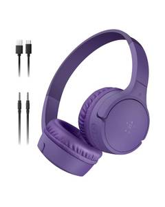 lot 19782 image: Belkin SoundForm Mini Bluetooth Kids Headphones, On Ear, 30H Battery Life